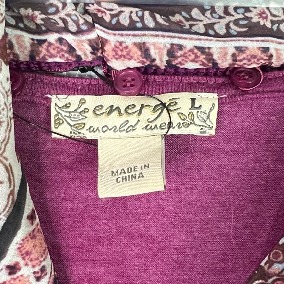 ENERGÉ WORLD WEAR Fringe Scarf Top Size Large NWT - Picture 5 of 8